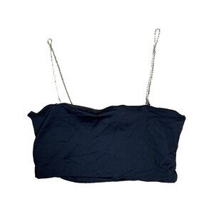 Garage Women's Crop Tank Size P/S Black With Rhinestone Strap